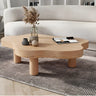 Free-Form Shape Wood Coffee Table with Three Legs Image - 1