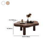 Free-Form Shape Wood Coffee Table with Three Legs #size
