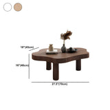 Free-Form Shape Wood Coffee Table with Three Legs Image - 18
