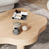 Free-Form Shape Wood Coffee Table with Three Legs Image - 7