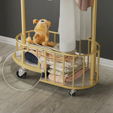 Free Standing Metal Entry Black Hooks Hall Tree Rack Image - 8