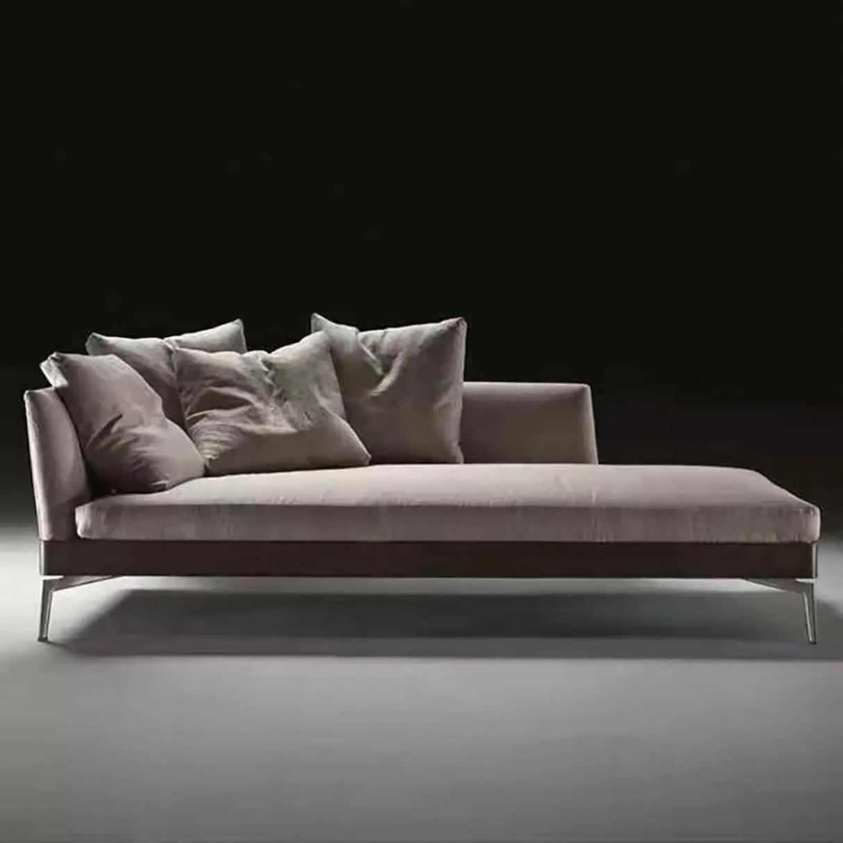 Free Standing Silver Leg Upholstered Left-Arm Chaise Image - 1