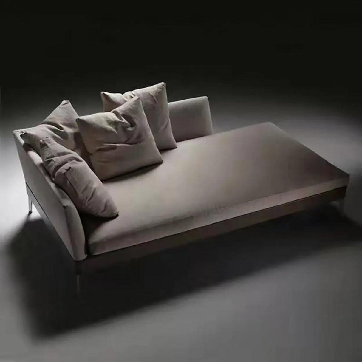 Free Standing Silver Leg Upholstered Left-Arm Chaise Image - 2