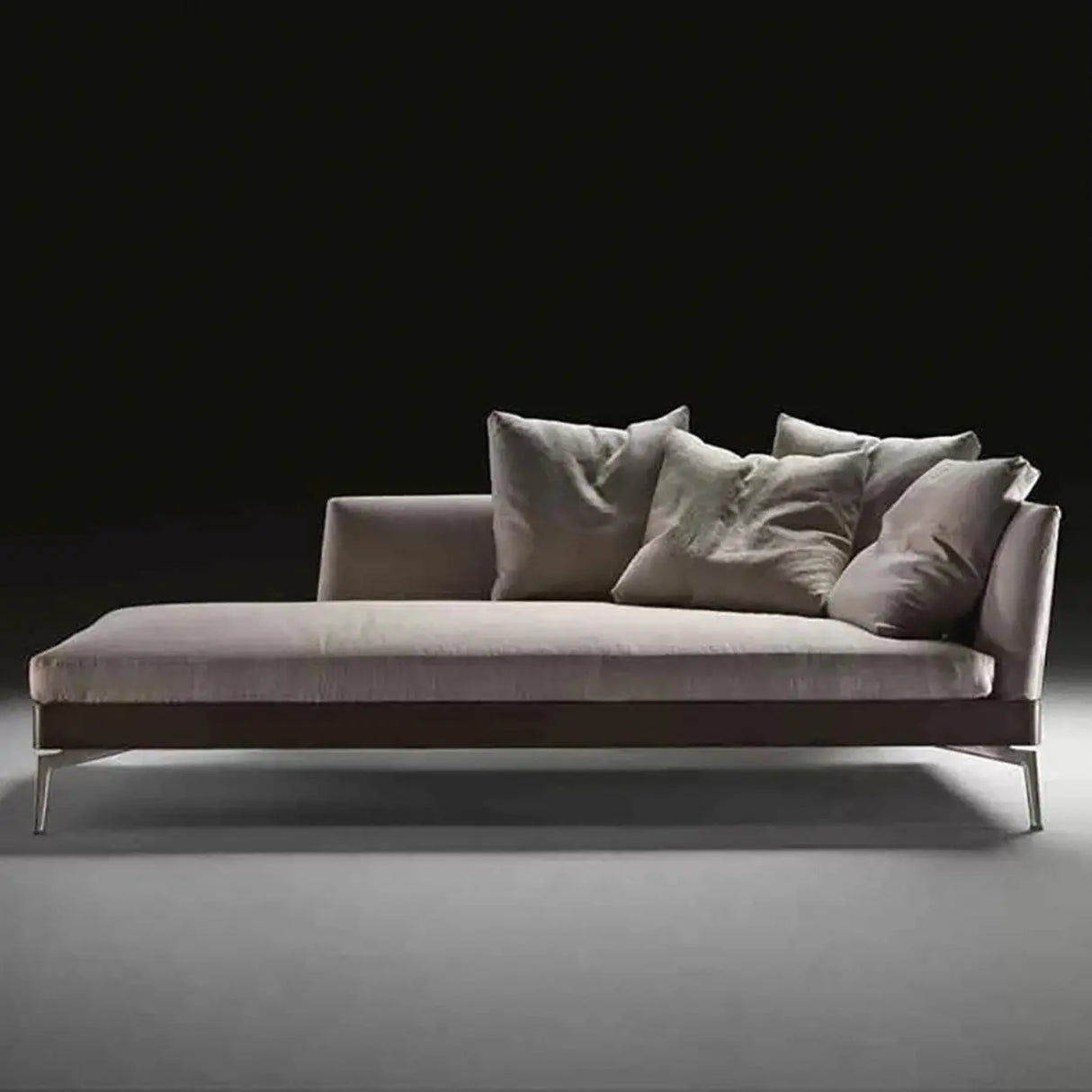 Free Standing Silver Leg Upholstered Left-Arm Chaise Image - 3