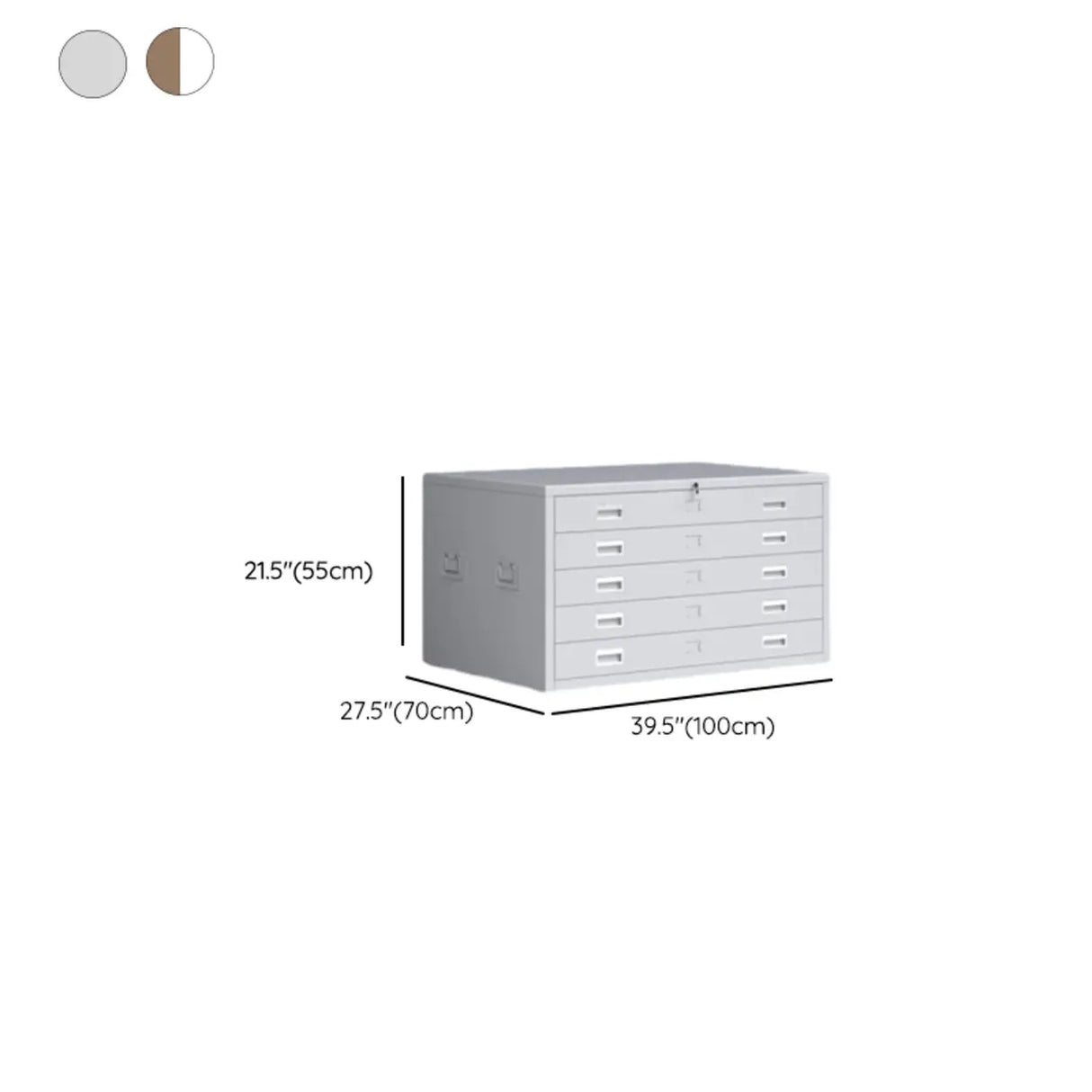 Free Standing Vertical Steel White Storage Filing Cabinet 
