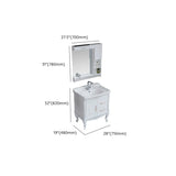 Free-standing White Ceramic Sink Storage Bathroom Vanity Image - 12