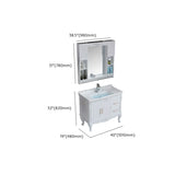 Free-standing White Ceramic Sink Storage Bathroom Vanity Image - 15