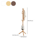 Freestanding Bedroom Walnut Wood Hooks Narrow Coat Rack #size