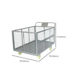 Freestanding Silver Metal Large Storage Utility Cart #size