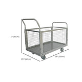 Freestanding Silver Metal Utility Cart with Handle #size