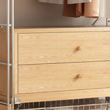 Freestanding Stainless Steel Open Storage Basket Hall Rack Image - 10