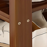 Freestanding Wood Bench Entryway Brown Medium Shoe Rack Image - 10