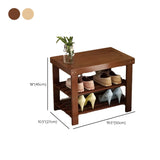 Freestanding Wood Bench Entryway Brown Medium Shoe Rack #size