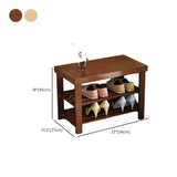 Freestanding Wood Bench Entryway Brown Medium Shoe Rack Image - 46