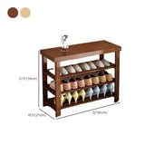 Freestanding Wood Bench Entryway Brown Medium Shoe Rack Image - 54