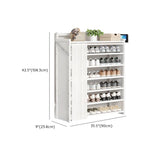 Freestanding Wood Entryway White Foldable Shoe Storage #size