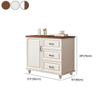 Freestanding Wood Slab White Medium Storage Buffet #size