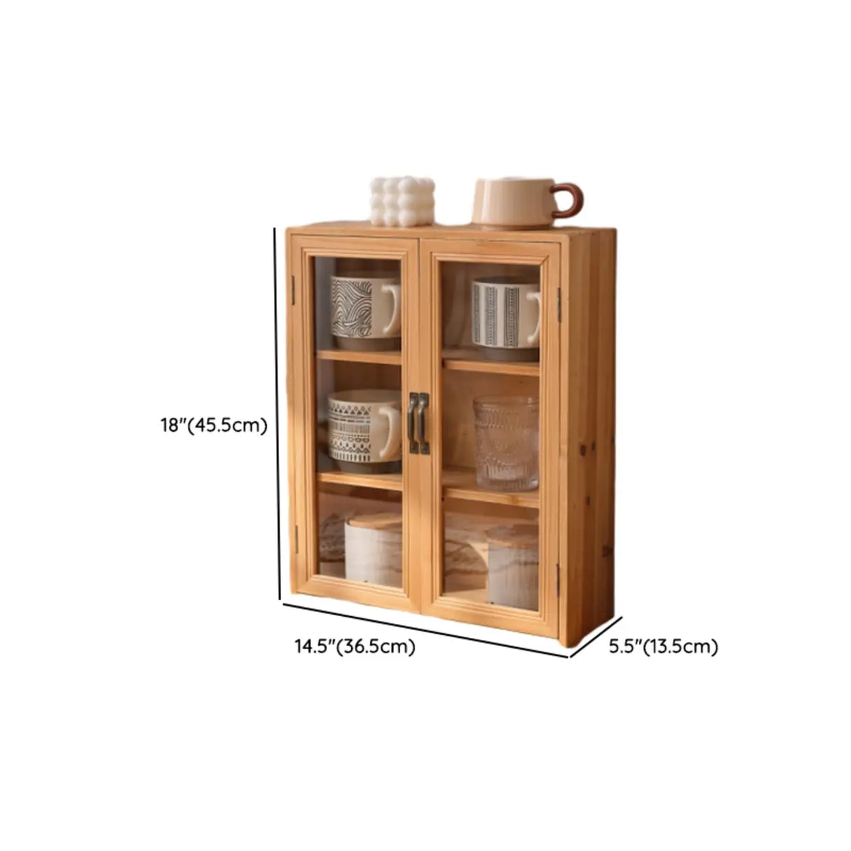 Freestanding Wooden Rectangular Small China Cabinet 