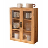 Freestanding Wooden Rectangular Small China Cabinet Image - 8
