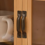 Freestanding Wooden Rectangular Small China Cabinet Image - 10