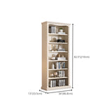 French Classic Vertical Beige Wood 6-Shelf Bookcase Image - 10