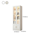 French Closed Cabinet White Elegant Arch Wood Bookcase Image - 21
