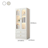 French Closed Cabinet White Elegant Arch Wood Bookcase Image - 22