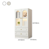 French Closed Cabinet White Elegant Arch Wood Bookcase Image - 24