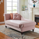French Country Beige Linen Upholstered Right-Arm Chaise Image - 3