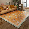 French Country Floral Polyester Orange Area Rug Image - 1
