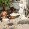 French Country Iron Round Weatherproof Patio Dining Set Image - 1