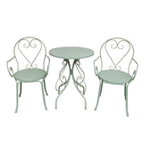French Country Iron Round Weatherproof Patio Dining Set Image - 6