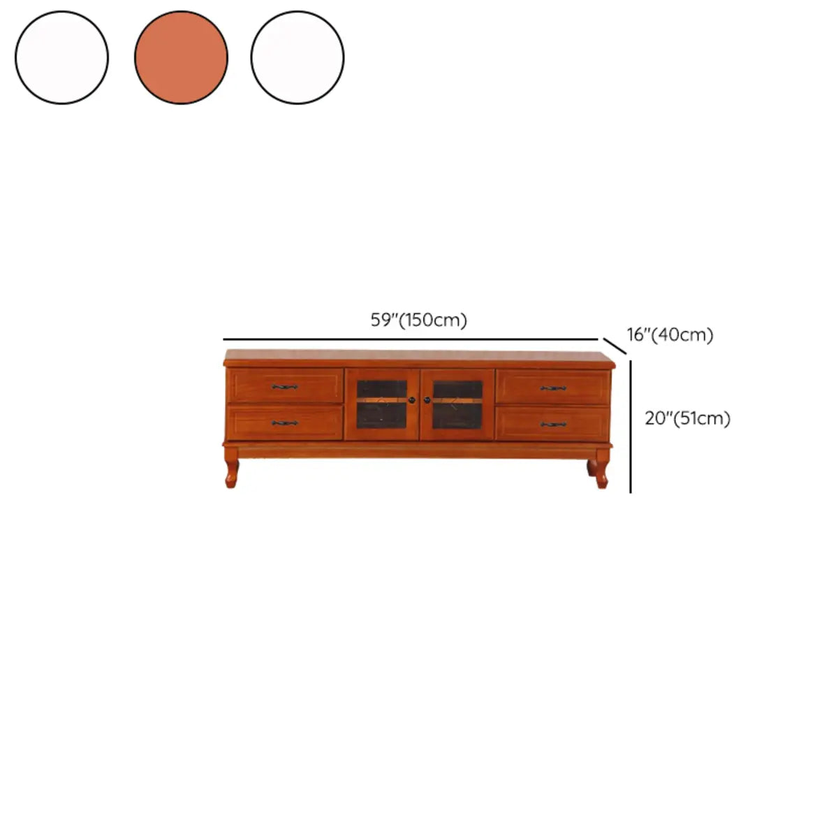 French Country Matte White Wood Rectangle Wood TV Stand 