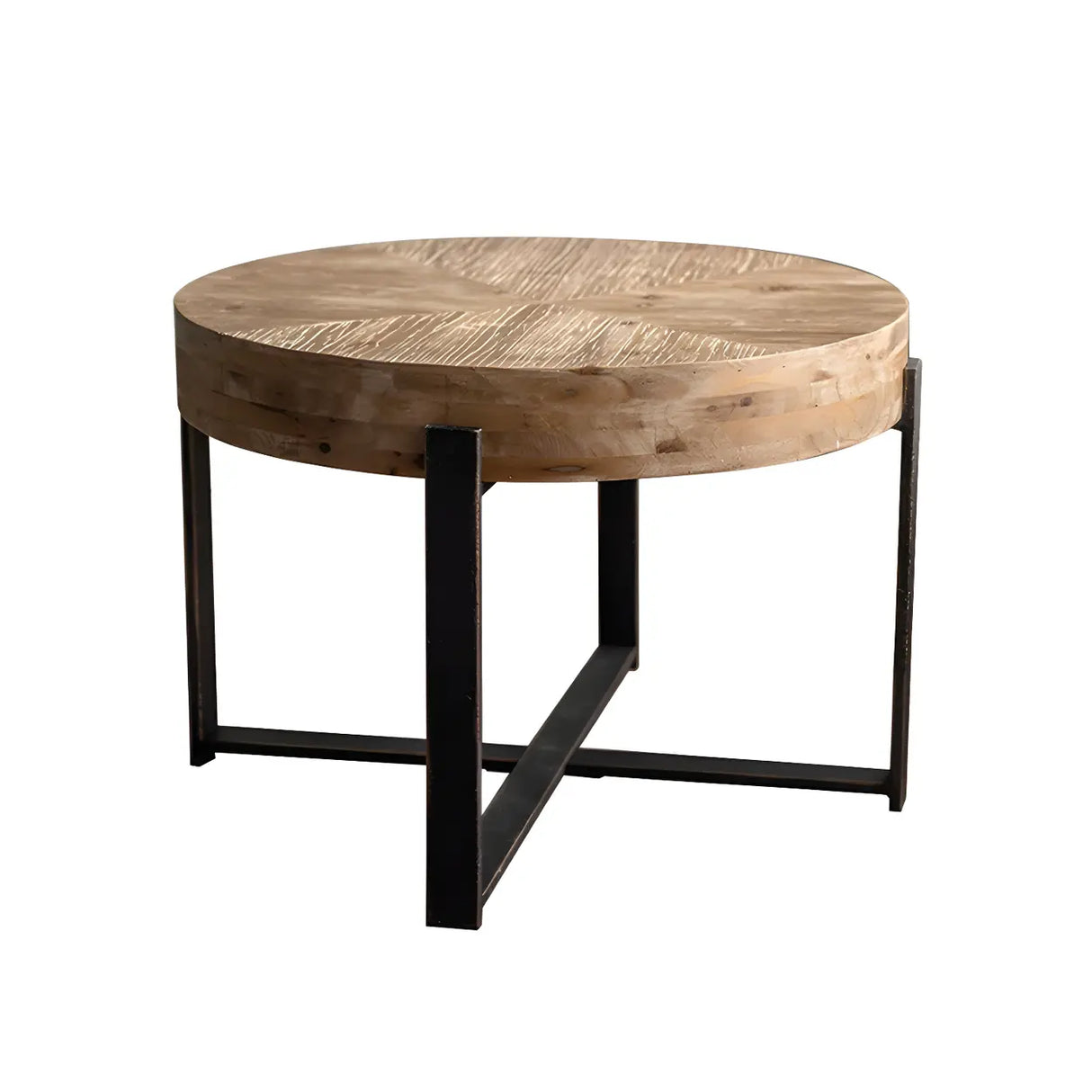 French Country Natural Finish Wooden Coffee Table Image - 10