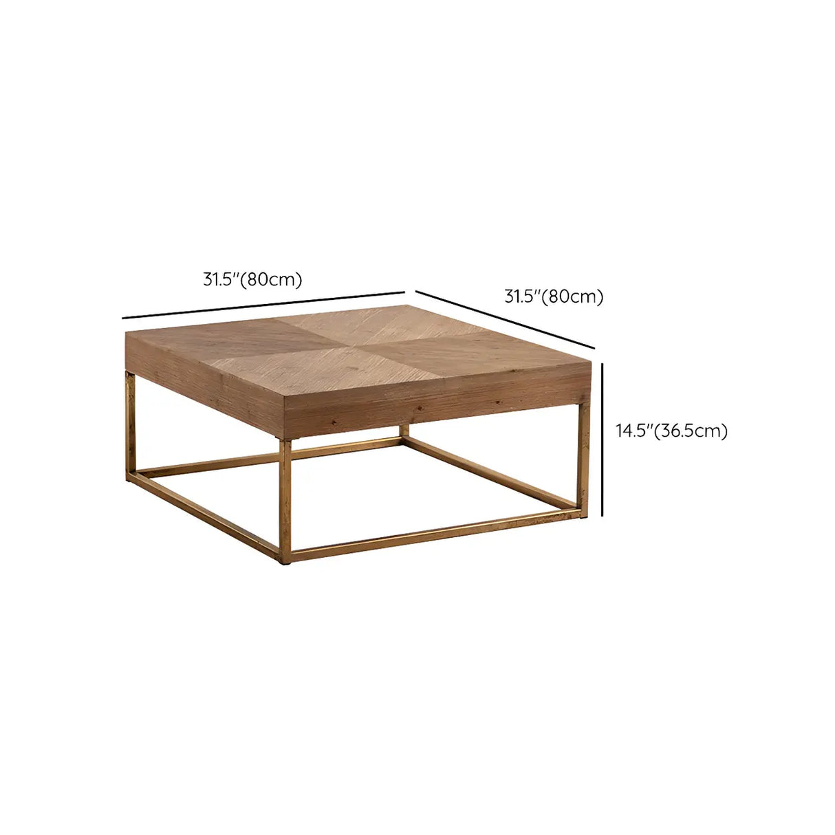 French Country Natural Finish Wooden Coffee Table 