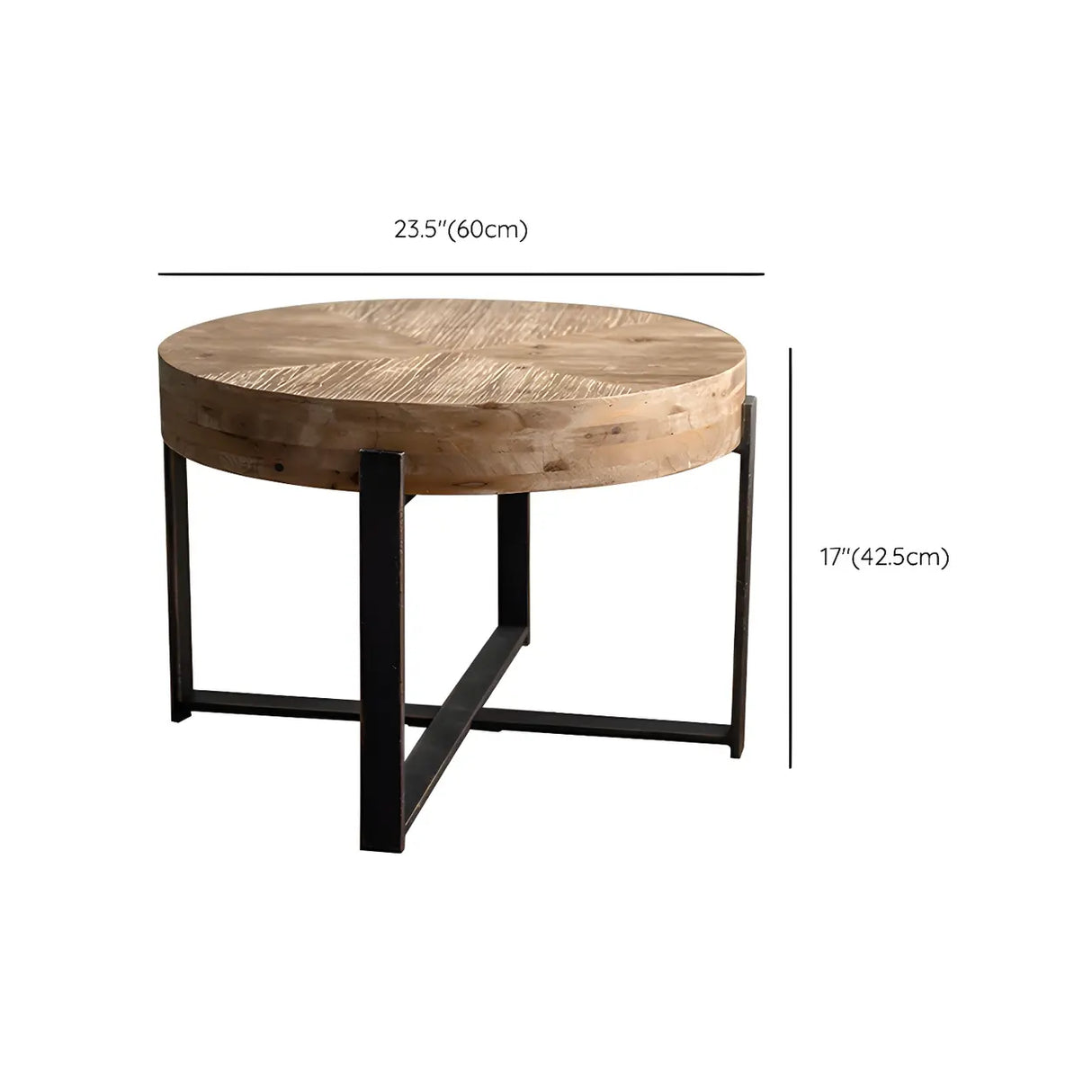 French Country Natural Finish Wooden Coffee Table Image - 14