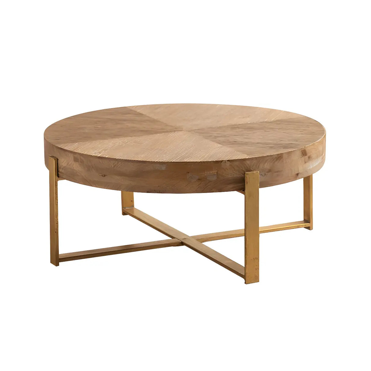 French Country Natural Finish Wooden Coffee Table Image - 5