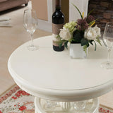 French Country Small Round Wooden Bar Table with Shelf Image - 5