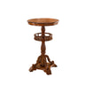 French Country Small Round Wooden Bar Table with Shelf Image - 7