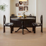 French Country Vintage Brown Wood Round Large Dining Table Image - 3