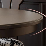 French Country Vintage Brown Wood Round Large Dining Table Image - 6