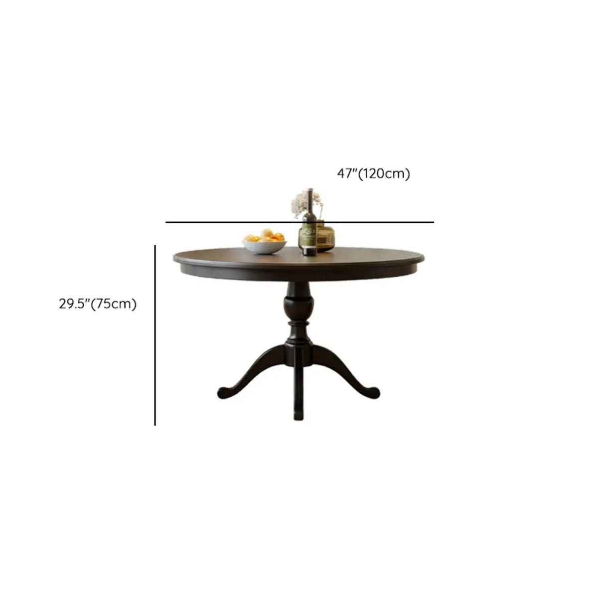 French Country Vintage Brown Wood Round Large Dining Table Image - 9