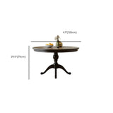 French Country Vintage Brown Wood Round Large Dining Table Image - 9