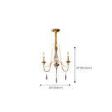 French Elegant Gold Pearls and Crystal Candle Chandelier #size