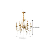 French Elegant Gold Pearls and Crystal Candle Chandelier Image - 16
