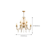 French Elegant Gold Pearls and Crystal Candle Chandelier Image - 18