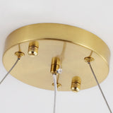 French Luxury Leaf Gold Glass Pendant Living Room Chandelier Image - 11
