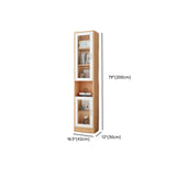 French Style Glass Doors Closed Back Wood Tall Bookcase Image - 21