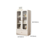 French Wood White Minimalist Square Storage Bookcase Image - 15