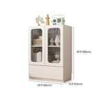 French Wood White Minimalist Square Storage Bookcase #size